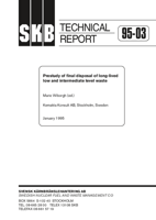 Prestudy of final disposal of long-lived low and intermediate level waste