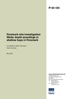 Water depth soundings in shallow bays in Forsmark. Forsmark site investigation